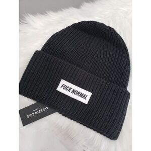 NEW F*CK NORMAL WOOL BLEND Kenneth Cole New York Beanie Hat gothic grunge emo
